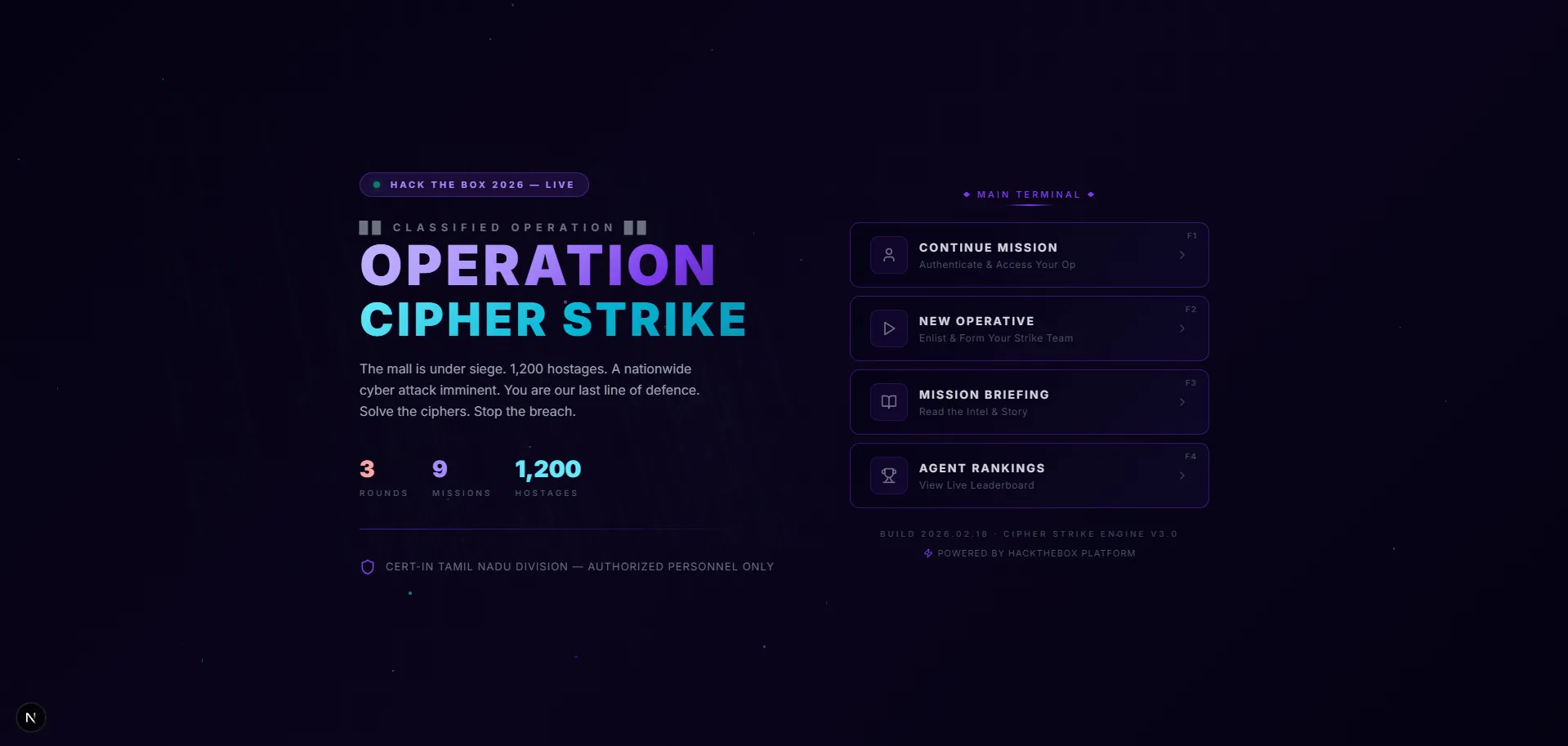 Operation Cipher Strike landing experience