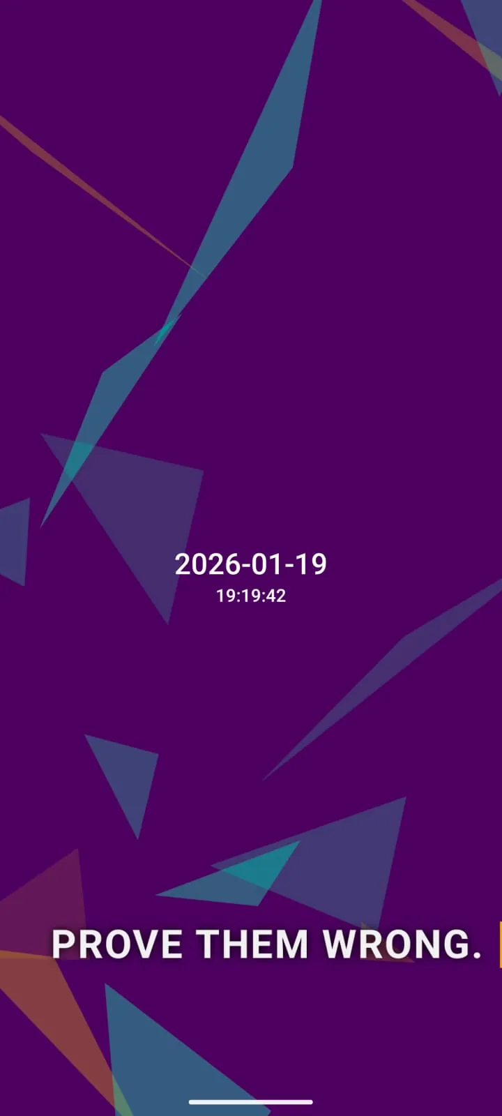 T_Launcher lock screen with motivational quote